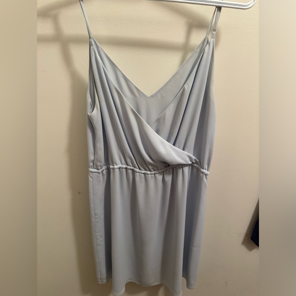 Babaton Aritzia Casimir Sleeveless V-Neck Cami Dress Pastel Light Blue Med - Picture 2 of 4